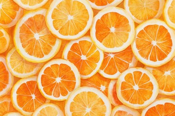 Watercolor Citrus Fruit Collection. Hand-drawn Illustration of Fresh Oranges Isolated on White Background