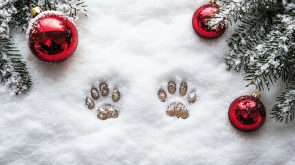 A red and white Christmas tree with a red ball and a red and white ornament