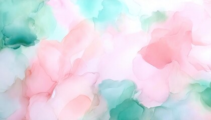 Fototapeta premium Abstract pastel watercolor background with soft pink and green hues, perfect for artistic designs and presentations.