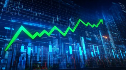 Naklejka premium a stock market chart blue background