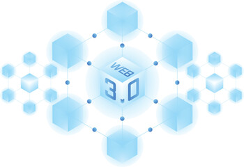 Obraz premium Web3 blockchain and token economy gateway network illustration in vector art