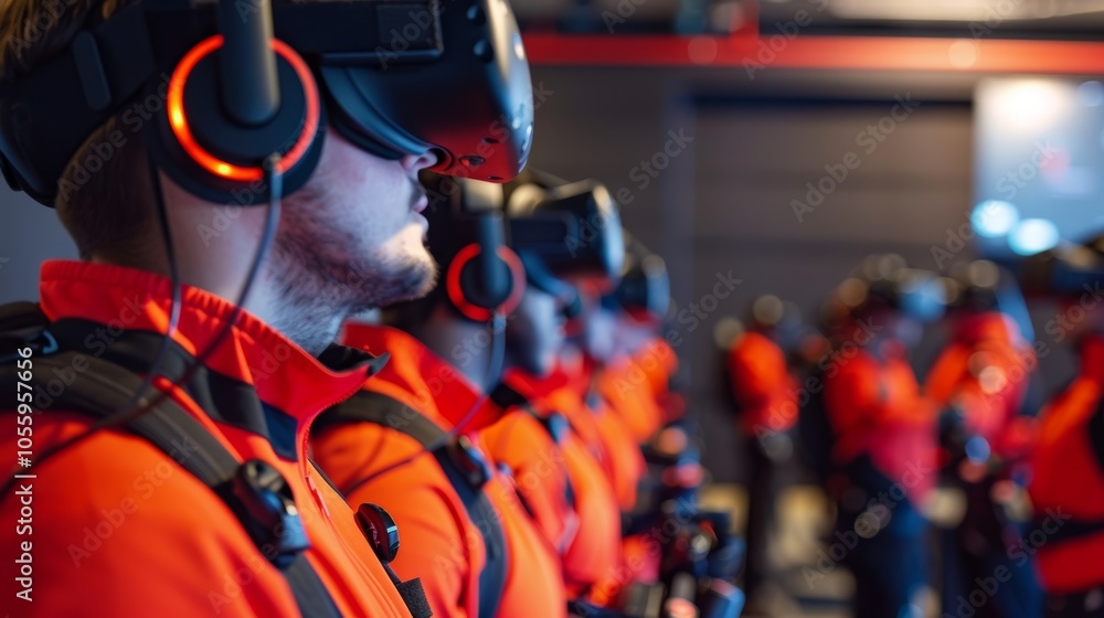 Aufkleber a of virtual reality sensors strategically p throughout the room for accurate movement tracking.