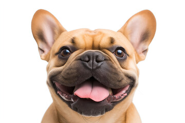 Obraz premium Close-up Of A Happy French Bulldog Isolated On White Background With An Excited Expression, Animal Photography