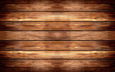 A textured wooden surface with horizontal planks, showcasing rich brown tones and natural grain patterns, ideal for rustic or vintage themes.