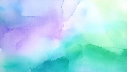 Abstract watercolor background with soft pastel hues in green, purple, and blue tones.