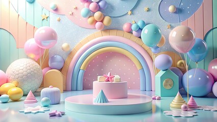 a bright playful filled with pastel color background
