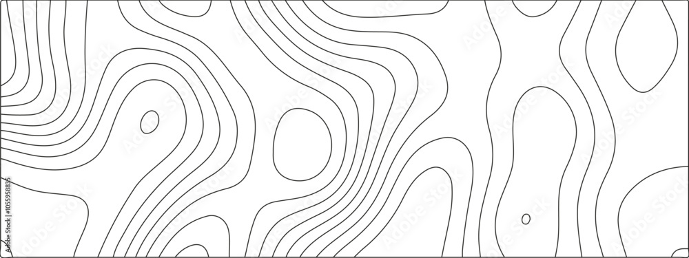 Poster abstract black & white wave paper curved reliefs background. mountain topographic terrain map backgr