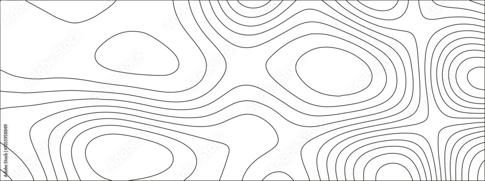 Aufkleber abstract black & white wave paper curved reliefs background. mountain topographic terrain map backgr