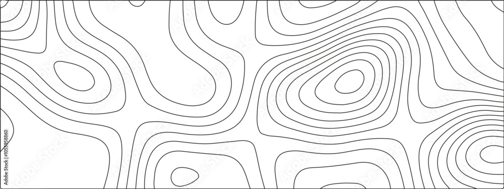 Poster abstract black & white wave paper curved reliefs background. mountain topographic terrain map backgr