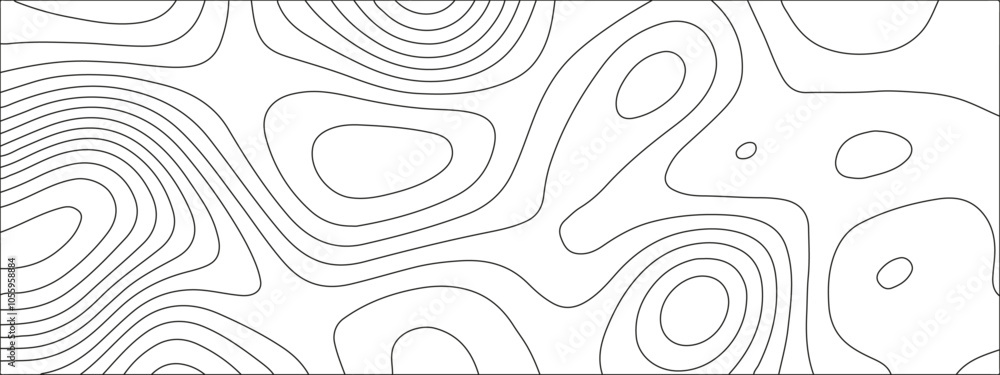 Aufkleber abstract black & white wave paper curved reliefs background. mountain topographic terrain map backgr