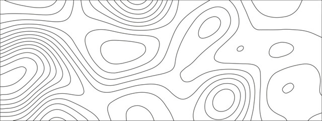 Abstract black & white wave paper curved reliefs background. Mountain topographic terrain map background with white shape lines. Topographic wavy pattern and geographic grid map design