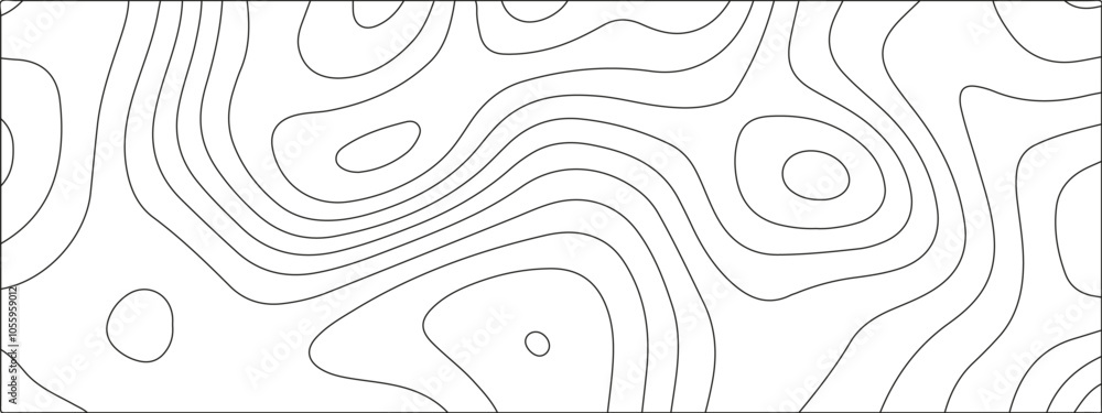 Aufkleber abstract black & white wave paper curved reliefs background. mountain topographic terrain map backgr