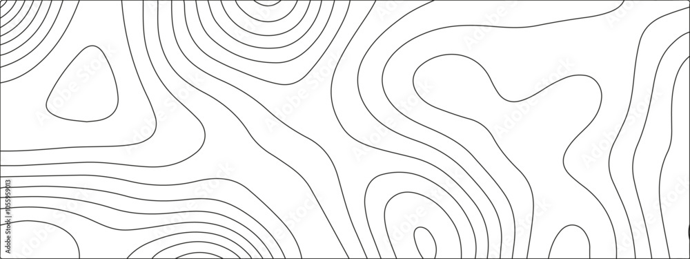Aufkleber abstract black & white wave paper curved reliefs background. mountain topographic terrain map backgr