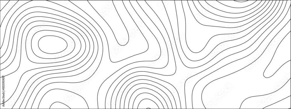 Aufkleber abstract black & white wave paper curved reliefs background. mountain topographic terrain map backgr