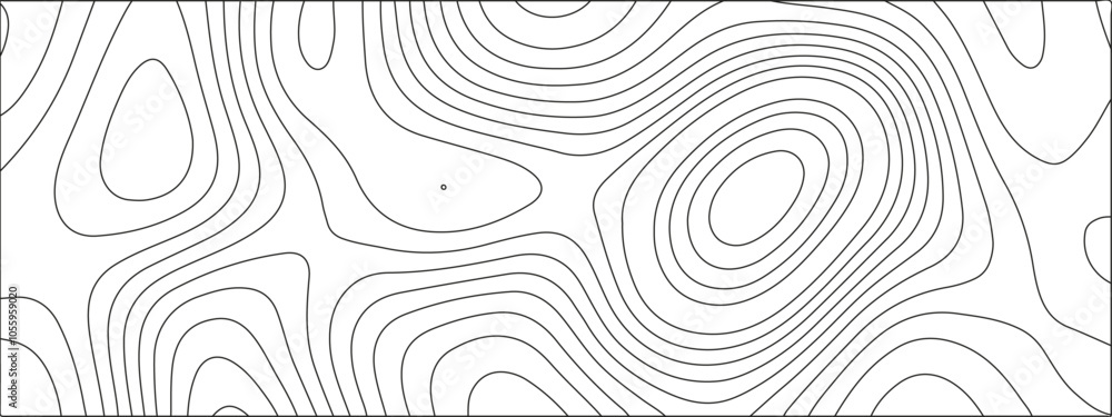 Poster abstract black & white wave paper curved reliefs background. mountain topographic terrain map backgr