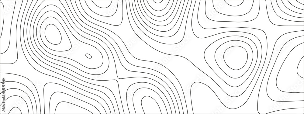 Aufkleber abstract black & white wave paper curved reliefs background. mountain topographic terrain map backgr