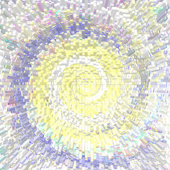 Gradient background top and bottom center green blue and white light yellow pixels waves wallpaper circle wave