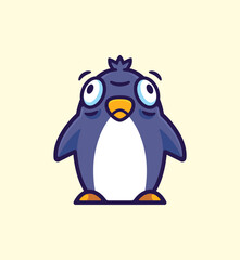 Penguin Character with Big Eyes Adorable Vector Illustration Playful cartoon Illustration