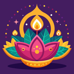 illustration of a lotus for Diwali 