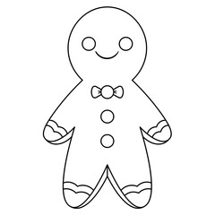 Doodle Christmas Gingerbread cookie illustration.