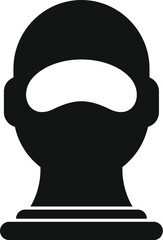 Virtual reality headset wearing on bust icon in simple style isolated on white background