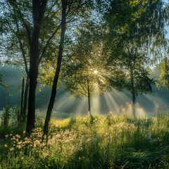 Obraz premium morning in the woods