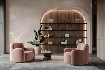 Modern Interior of Stylish Living Room ,Wall Mock Up, Frame , Poster with Beautiful Background, 3d render