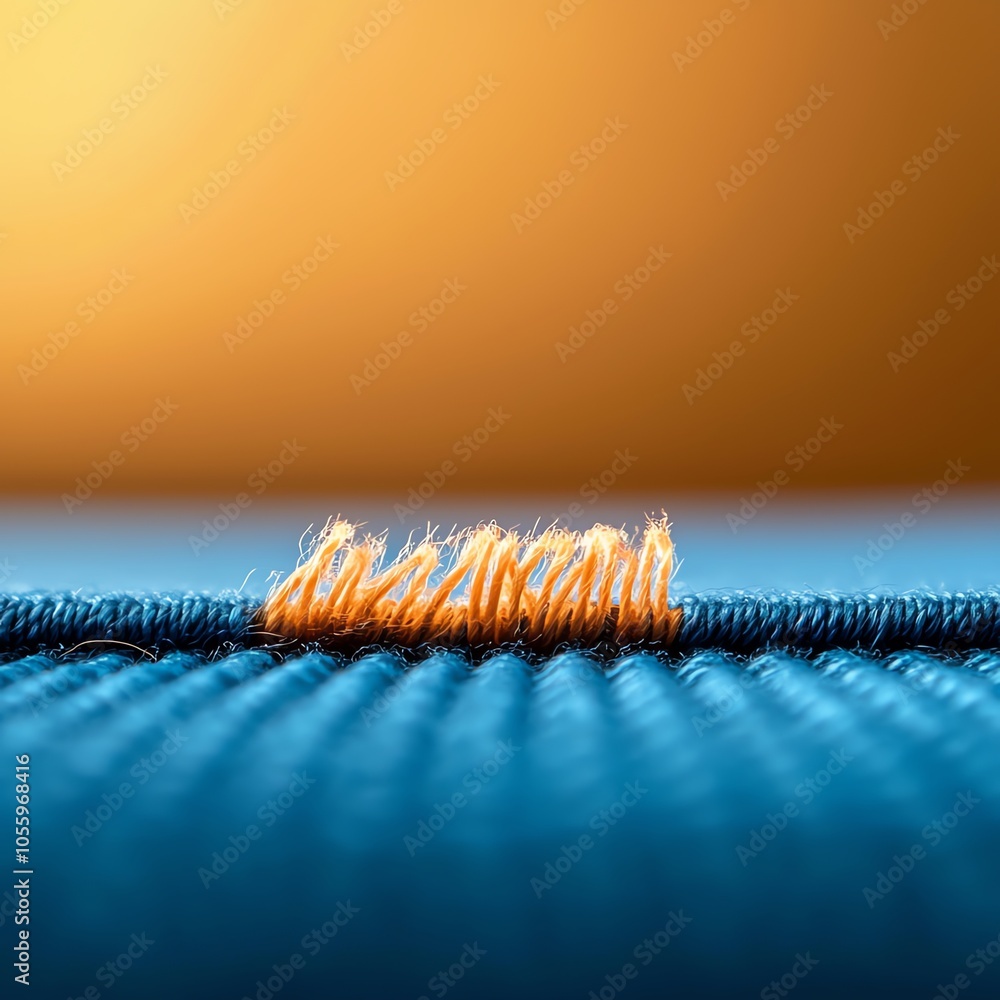 Poster close-up of textile threads with a warm background, showcasing texture and color.