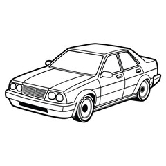 
Illustration of Realistic Car Outline. 
