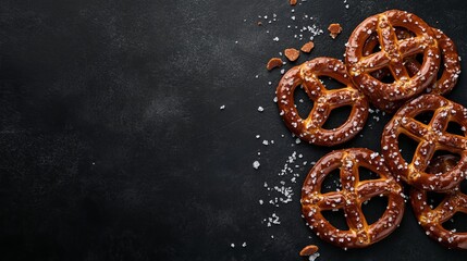 A complete background of delicious salty cracker pretzels.