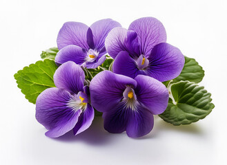 Violet flower isolated on white background. Violet isolated. Violet  perfume flower, perfume flower oils, perfume essential flowers, violet perfume essential oils.