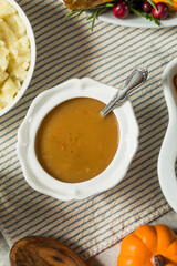 Homemade Thanksgiving Turkey Gravy in a Bowl