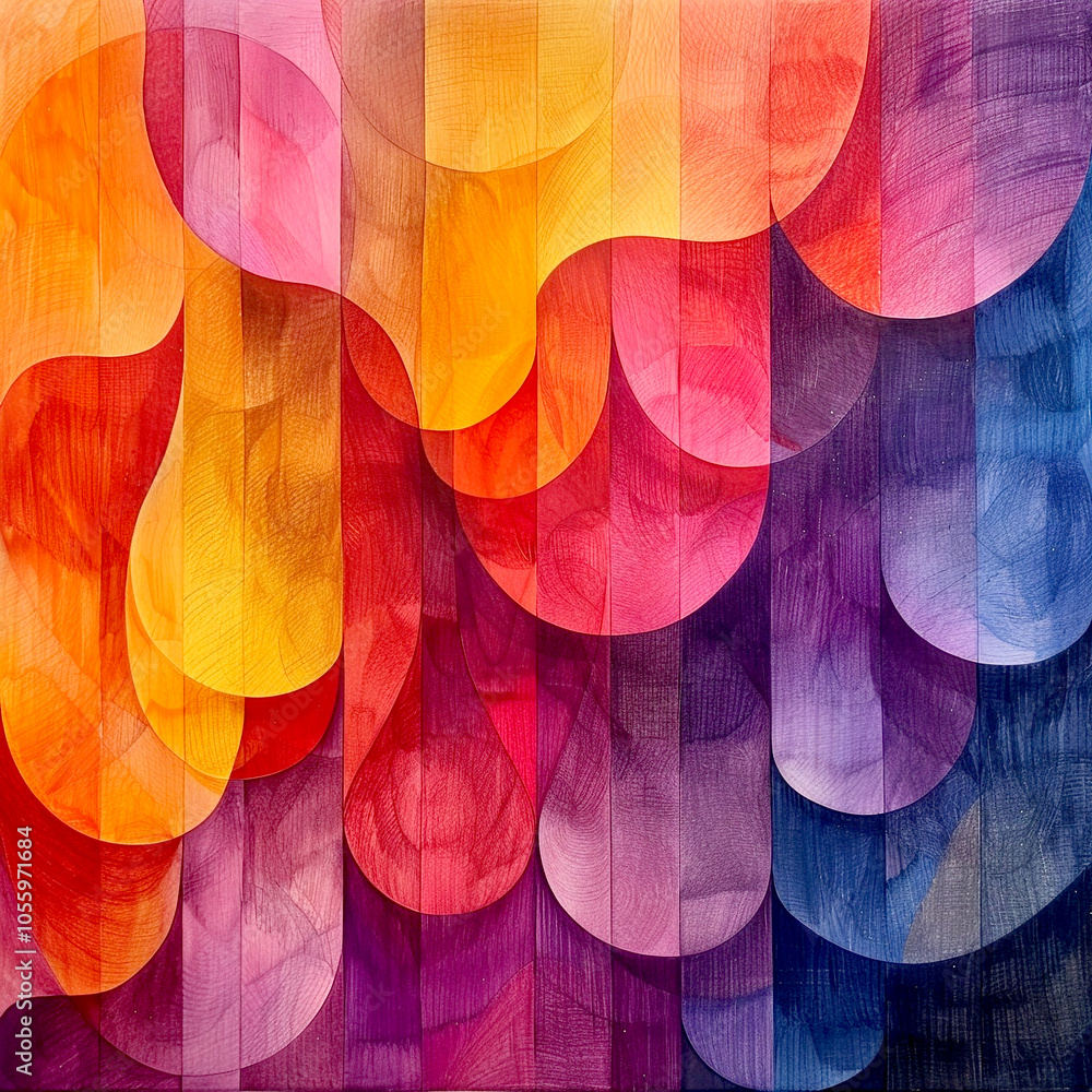 Poster vibrant abstract artwork with swirling colors and fluid shapes in a mesmerizing display