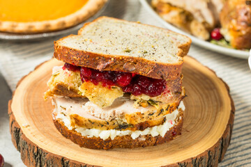 Homemade Leftover Thanksgiving Turkey Sandwich