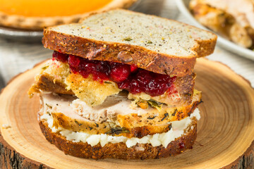 Homemade Leftover Thanksgiving Turkey Sandwich