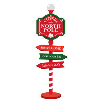 red north pole signpost directions clip art preview