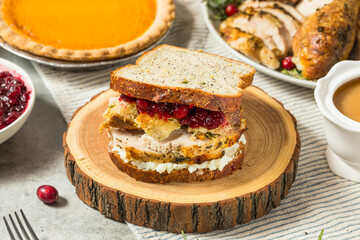 Homemade Leftover Thanksgiving Turkey Sandwich