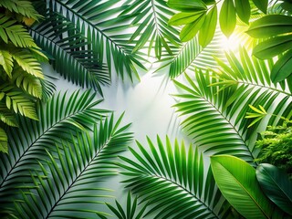 Tropical Nature Shadows: Leaves and Branches Casting Sunlight on White Paper Texture