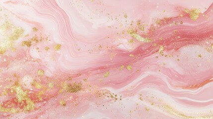 luxurious pink marble liquid texture with shimmering gold splashes, creating an elegant backdrop that exudes sophistication and opulence