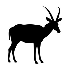 Antelope silhouette on transparent background