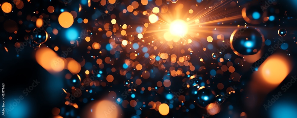 Aufkleber vibrant abstract background with colorful bokeh and light effects, ideal for creative projects.