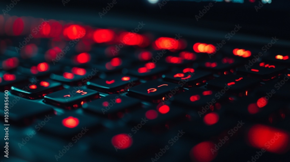 Poster digital matrix of orange and blue data streams