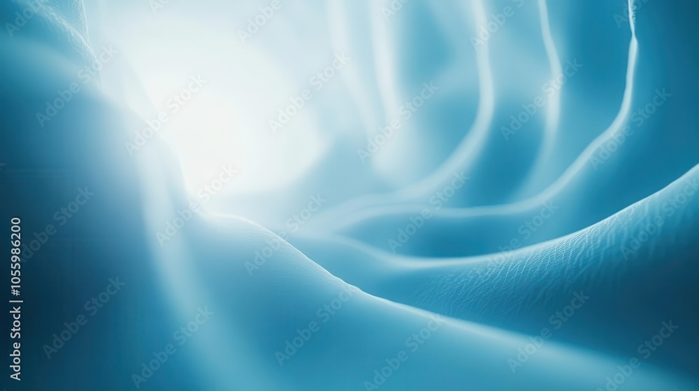 Poster light blue digital backdrop radiating a soft glow, ideal for technology and medical themes, featurin