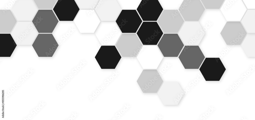 Poster black honeycomb with a gradient color. abstract geometric shape technology digital hi tech concept b