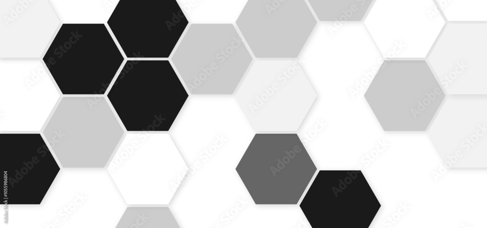 Poster black honeycomb with a gradient color. abstract geometric shape technology digital hi tech concept b