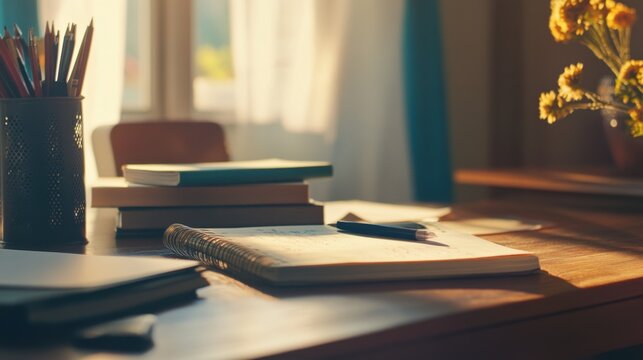 Capture the focus zone with a simple, undistracted workspace and study materials