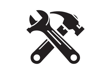 wrench and Hammer tool icon 11.eps