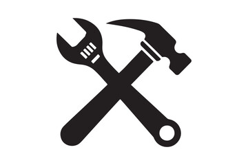 wrench and Hammer tool icon 15.eps