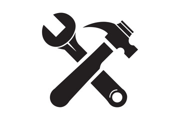 wrench and Hammer tool icon 22.eps