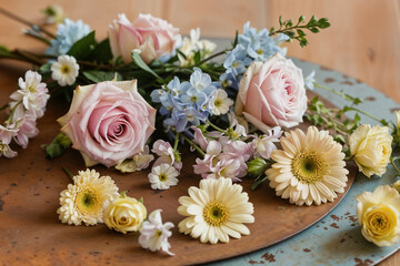 The Beauty of Soft Flowers with Pastel Colors, created with generative AI technology
